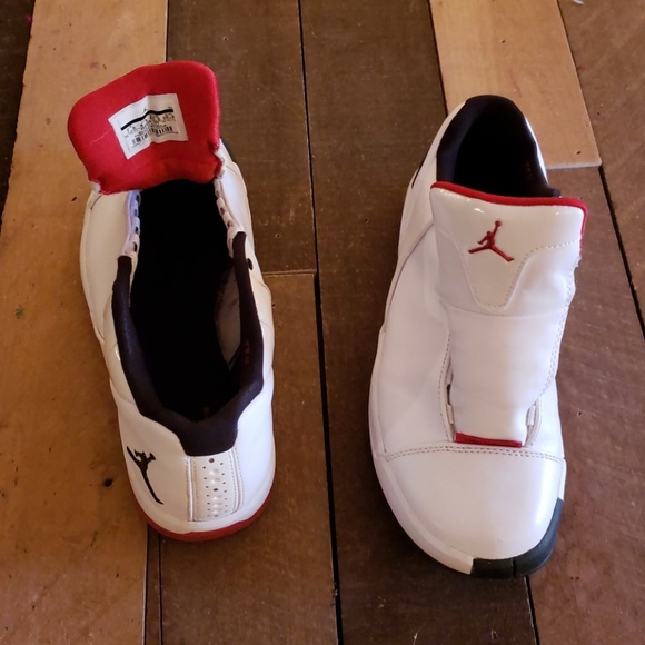 white jordans with black trim